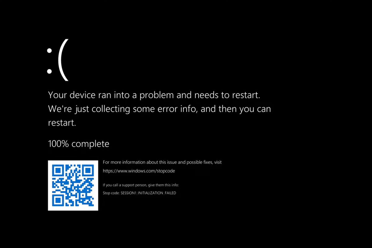 Microsoft’s Blue Screen of Death is changing to black in Windows 11